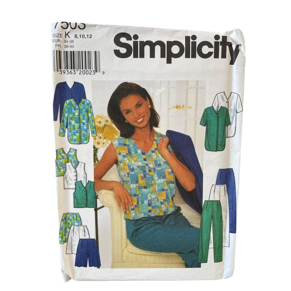 Simplicity 7503 Jacket Top Pants Shorts Sewing Pattern Size 8-12 UNCUT FF